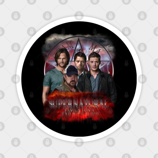 Supernatural Family dont end with blood 4C9 Magnet by Ratherkool